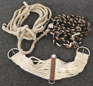 Horse Tack- Lead, Rope And Saddle Cinch