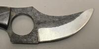 Carbon Steel Custom Skinning Knife With Finger Hold, Leather Sheath Included - 2