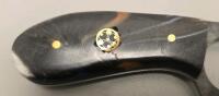 Carbon Steel Custom Skinning Knife With Finger Hold, Leather Sheath Included - 3