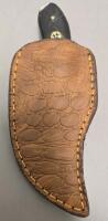 Carbon Steel Custom Skinning Knife With Finger Hold, Leather Sheath Included - 4
