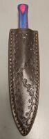 Damascus Steel Custom Boot Knife W/ Leather Sheath *New* - 4