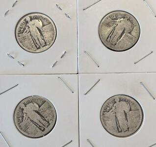 (4) Standing Liberty Quarter Dollar - 90% Silver