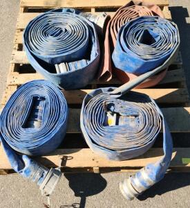 3" Discharge Hose LD300 with Camlock Couplings, Blue and Red and 4' Discharge Hose.