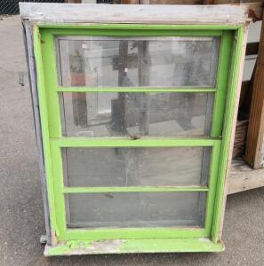 Vintage Double-Hung Wood Windows with Aluminum Frames, 2 Panes, Sliding Mechanism