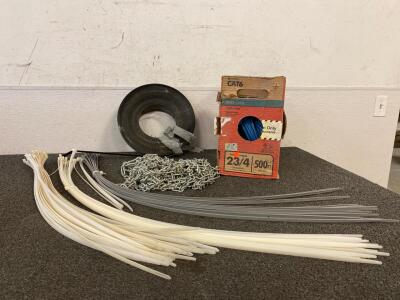 Riser Cable, Large Roll Of Steel Strapping, Chain, Large Zip Ties