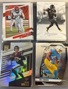 (120) Assorted Football Sport Cards Including Tyler Boyd, Davis Mills, Gus Edwards, And More