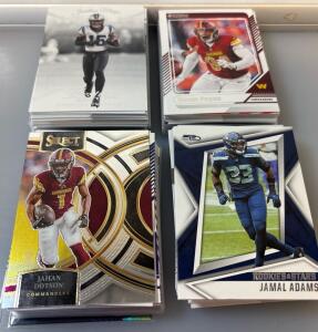 (120) Variety Of Football Sport Cards Including Jahan Dotson, Jamal Adams, Daron Payne, And More