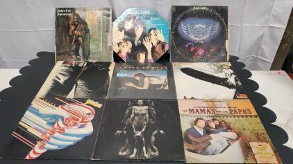 (9)Vintage Records including Rolling Stones Led Zeppelin Fleet Wood Mac