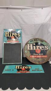 (3) Vintage Hires Signs