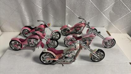 (5) Hamilton Collection Breast Cancer Awareness Motorcycles Each Has COA & Packaging