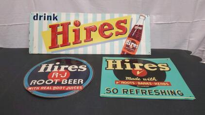 (3) Vintage Hires Signs