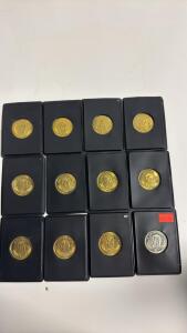 12 Pinnacle Hockey Coins W/ Big Names