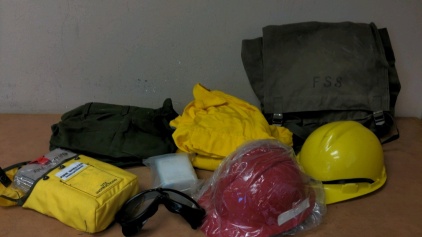 Backpack w/Clothes, Hardhats, Emergency Gear