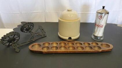 Vintage Stoneware, Coca-Cola Straw Holder and More
