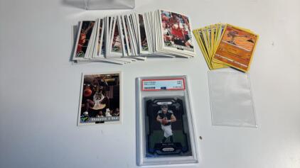 Assorted Sports cards (1) PSA Graded Will Levis Card (1) Bundle Of College Basketball Cards W\ Shaq O&rsquo;Neal (1) Small Bundle Of Pok&rsquo;eMon Cards