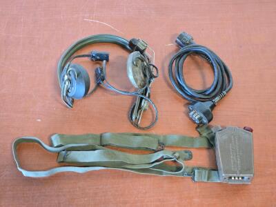 Vintage Military Headset H-63/U w/ Switchbox & Cable