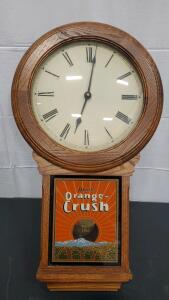 Vintage Orange Crush Pendulum Wall Clock