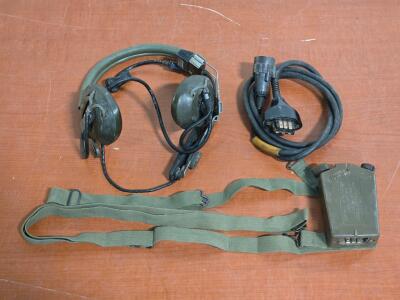 Vintage Military Headset H-63/U w/ Switchbox & Cable