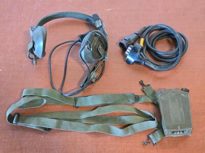 Vintage Military Headset H-63/U w/ Switchbox & Cable