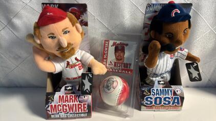 (1) Mark McGwire BeanBag Collectable (1) Sammy Sosa Bean Bag Collectable (1) Mark McGwire Baseball