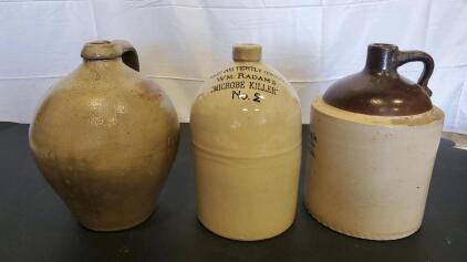 (3) Vintage Stone Jugs