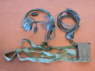 Vintage Military Headset H-63/U w/ Switchbox & Cable