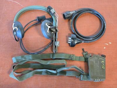Vintage Military Headset H-63/U w/ Switchbox & Cable