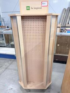 (1) Four-Sided Rotating Pegboard Display Tower- 65&rdquo;Hx27&rdquo;Xx27&rdquo;D