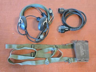 Vintage Military Headset H-63/U w/ Switchbox & Cable