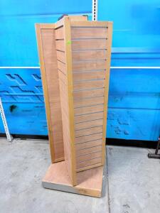 (1) Rotating Slatwall Display Tower- 59&rdquo;Hx23&rdquo;Wx23&rdquo;D