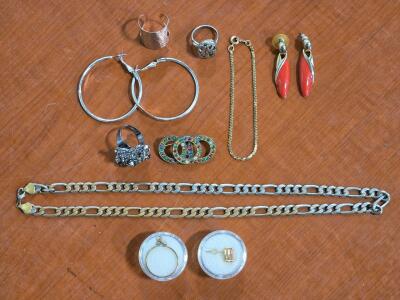 Assorted Jewelry: Earrings, Bracelets, Rings & Necklace