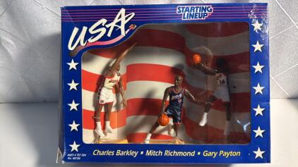 1996 Edition Starting Team USA Basketball Lineup Featuring Charles Barkley , Mitch Richmond & Gary Payton