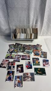 Tote w/100&rsquo;s Of 80&rsquo;s , 90&rsquo;s & 2000&rsquo;s Baseball & Football, Upper Deck , Fleer ,Topps & More