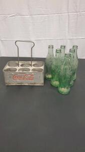 Vintage Coca-Cola Six-Pack Carrier With Bottles