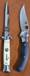 Italian AKC Stiletto Folding Knife & SpiderCo CTS-YHP Folding Knife