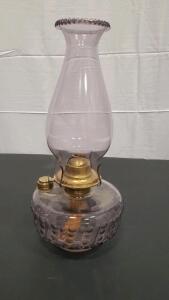 Stunning Purple Vintage Oil Lamp 13.25"