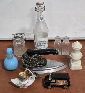 Assorted Vintage Home Decor & Vintage Clothing Iron