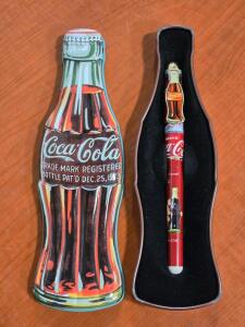Vintage Coca-Cola Collectible Pen in Original Tin Packaging