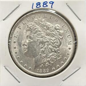 1889 Morgan Silver Dollar, Philadelphia Mint, 90% Silver
