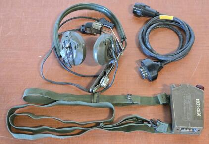 Vintage Military Headset H-63/U w/ Switchbox & Cable