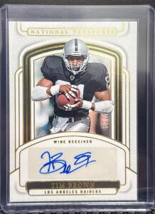 Panini National Treasures Tim Brown Autographed Card, Los Angeles Raiders