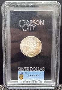 1884-CC Morgan Silver Dollar, PCGS MS64, Carson City Mint, GSA Hoard