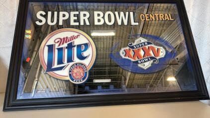 2001 Miller Lite Beer SuperBowl xxxv Bar Advertisement Mirror