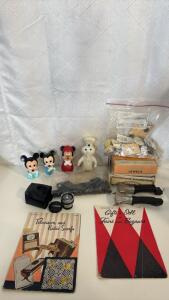 Assorted Vintage / Antique Items (1) Bag Of White Buttons (1) Bag Of Black Buttons (1) Sakar Compact Telephoto High Resolution 2.0X Lens. (2) Vintage Cigar Boxes & More