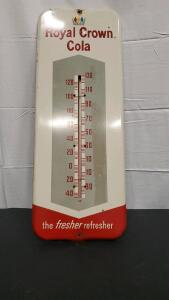 Vintage Royal Crown Cola Advertising Thermometer 26" x9.5"