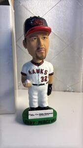 RARE TROY PERCIVAL BOISE HAWKS BASEBALL BOBBLE HEAD W/Box