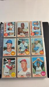 Binder W/1968 TOPPS Baseball Cards (169)Cards
