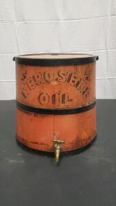 Antique Wooden Kerosene Oil Bucket 13"x11.75"