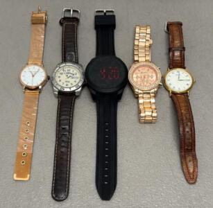 Large Lot Of Designer Watches, Timex, Geneva, And More