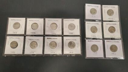 (14) 1915-1937 Buffalo Nickels
